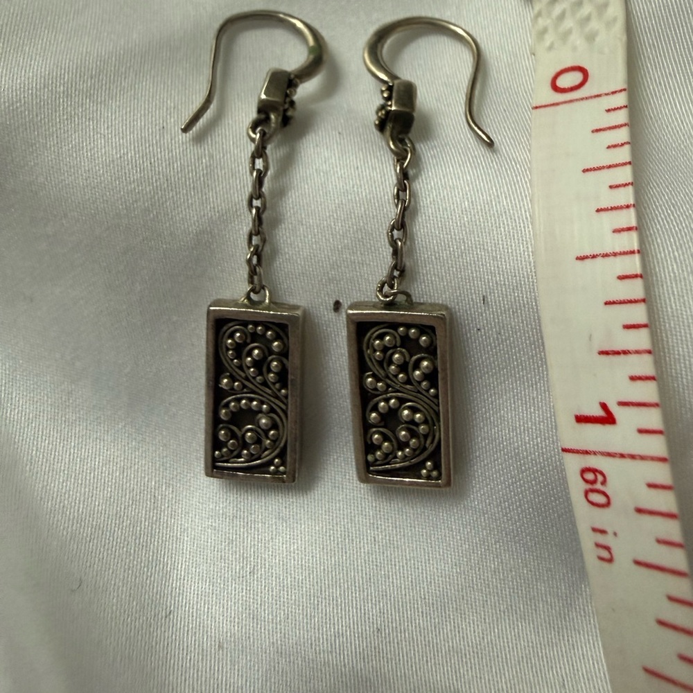 Brighton Silver Rectangular Dangle Earrings - image 1